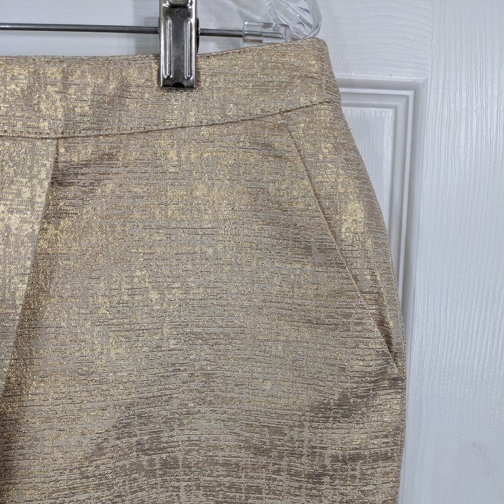 Cache Cache Metallic Gold Faux Wrap Side Pockets … - image 4